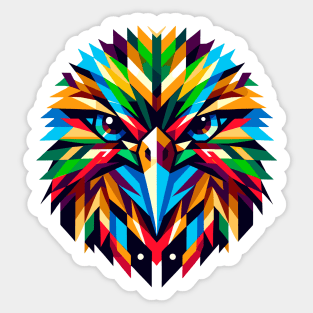 Geometric Kiwi Bird: Colorful Mosaic Art Sticker